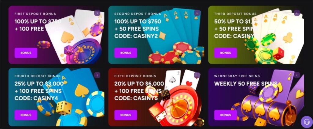 Casiny Casino Bonuses and Bonus Codes